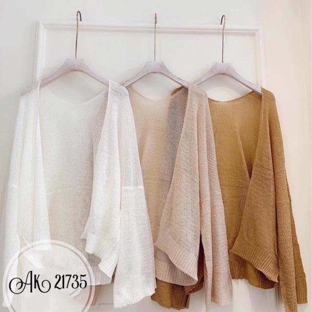 Yến Trần] Áo Khoác Cardigan Len Mỏng Đi Biển, Dự Tiệc Sang Chảnh- Hàng  Quảng Châu Chuẩn | Lazada.Vn