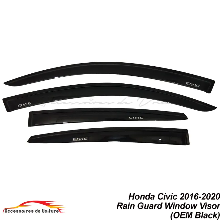 Honda Civic 2016-2020 Rain Guard Window Visor (OEM Black) | Lazada PH