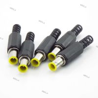 5pcs 6.5x4.4mm DIY Audio Adapter DC male Power Plug 1.3mm Pin Connector Power Plug Yellow 6.5 4.4 Male Welding 6TH