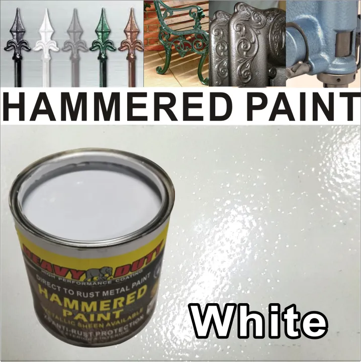 white 1L ( 1 LITER ) HAMMERED PAINT ( METALLIC PAINT HEAVY DUTY ) HAMMERTONE / HAMMERITE Direct