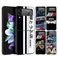 Initial D AE86 sarung ponsel Samsung Galaxy Z Flip 4 pelindung ponsel warna hitam tahan guncangan untuk Galaxy Z Flip 3