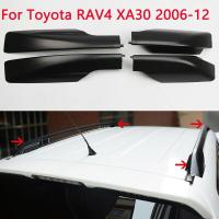 เคสกันกระแทกป้องกันฝาท้ายราวหลังคารางสีดำ4ชิ้น/เซ็ตสำหรับโตโยต้า RAV4 XA30อะไหล่รถยนต์2006-2012