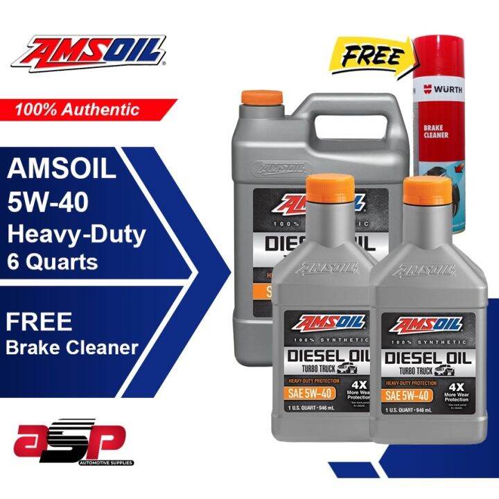 AMSOIL 5w40 Heavy Duty Turbo Truck Synthetic Diesel Engine Oil 6
