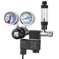 Aquarium Co2 Regulator DC Solenoid พร้อม Big Dual Gauge Display และ Bule Counter และ Check Valve Plant Grow DIY ระบบ CO2