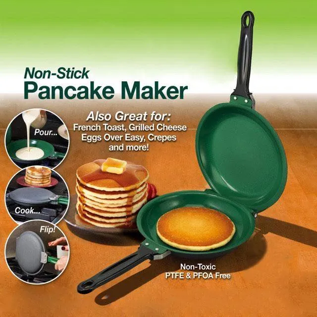 Non-stick Flip Pan Pancake Maker Frying Pan for Gas Induction Cooker