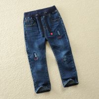 (HOT) Childrens trousers wholesale spring and autumn new cross-border childrens boys jeans elastic small medium big