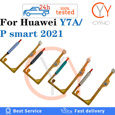 สำหรับ Huawei Y7A /P Samrt 2021ปุ่มโฮมปุ่มสแกนลายนิ้วมือเซนเซอร์กลับมาสายเคเบิ้ลหลักชิ้นส่วนซ่อมบัตรประชาชนแบบสัมผัสสำหรับโทรศัพท์