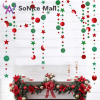 Pendant Paper Garland String Banner Party Flag Red Pull Round Stars Christmas Green