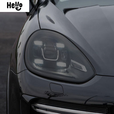 FNE สำหรับ Porsche Cayenne 958 2011-ปัจจุบัน GTS ไฟหน้ารถเทอร์โบฟิล์มป้องกันไฟท้ายรมควันสีดำสติกเกอร์ TPU ไวนิล