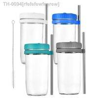 ♕✳ rfefefewfeerew larga copos de café gelado Smoothie tampas palhas Beber copos Jar lúpulo seco cocktails bebidas frias 4pcs