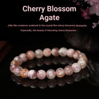 Natural Crystal Bracelet Female Stone Single Circle Cherry Blossom Agate Promote Hormone Jelly Body