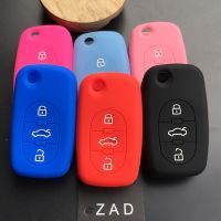 dvvbgfrdt ZAD Silicone rubber car key cover case set fob shell for Audi A2 A3 A4 A6 A8 TT OLD 3button flip folding remote key