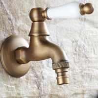 Bibs Faucet Antique ss Wall Mounted Bathroom Mop Washing Machine Tap Decorative Outdoor Garden Faucet Small Taps 1512 F