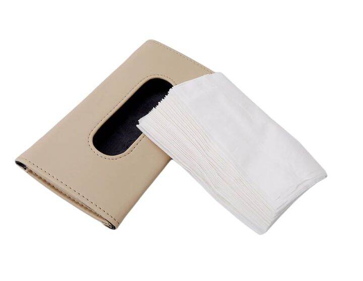 pu-leather-case-napkin-holder-ที่ใส่กระดาษทิชชู่ในรถ-หนัง-pu-ที่ใส่ทิชชู่-ที่ใส่ทิชชูในรถ-ที่ใส่ทิชชู-กล่องใส่ทิชชู่ในรถยนต์-สีครีม