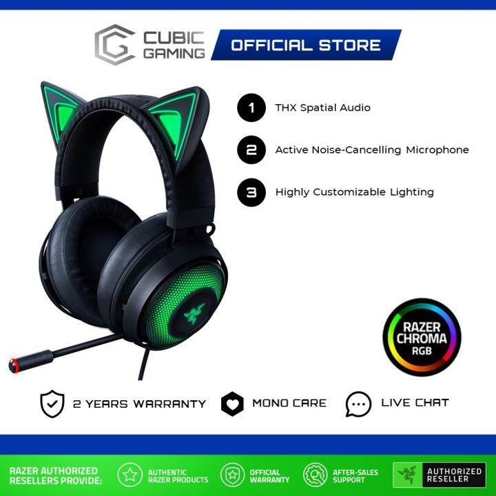 RAZER Kraken Kitty USB RGB CoolingGel Ear Cushions PC Gaming Headset
