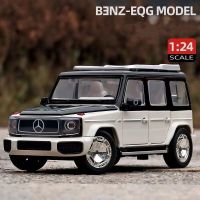 รถของเล่น1:24 Mercedes-Benz EQG โมเดลรถโลหะผสมรถลากโลหะสำหรับให้เป็นของขวัญเด็ก