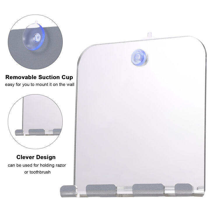 Shower Mirror for Shaving Fogless Bathroom Mirror with Suction Portable Handheld FogFree Mirror