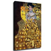 Klimt Portrait ของ Mrs Adele Bloch Bauer โปสเตอร์ศิลปะบนผนังภาพแขวนพิมพ์โปสเตอร์ภาพวาดตกแต่งห้องนอน Aesthetic Room (กรอบ08x12inch-No)