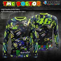 [In stock] 2023 design monster motogp yamaha energy vr 46 theme full sublimation jersey shirt long sleeves for riders 3d cycling jersey sportswear long sleeve ，Contact the seller for personalized customization of the name