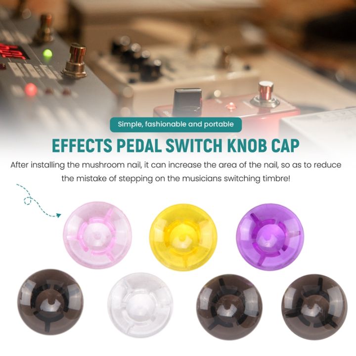 10pcs-mushroom-guitar-effect-pedal-foot-nail-cap-amplifiers-color-foot-switch-guitar-pedal-knobs-protector