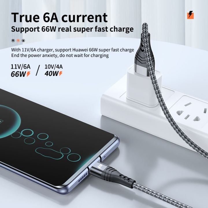 a-lovable-66w-usb-type-ccharging6a-5a-forscp-fcp-xiaomiafc-qc3-0charge-voocdata-สายไฟ1-2-3m