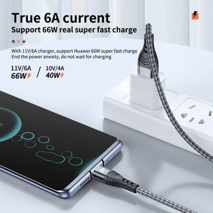 lovebay-6a-สายเคเบิลชนิด-c-usb-66w-สายสายไฟสำหรับ-huawei-ข้อมูลสายชาร์จเร็วพิเศษ0-5-1-2-3-m-p50-mate-40-xiaomi-oppo-samsung