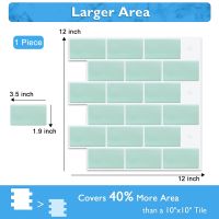 ☸● 12 x 12 inch Self adhesive vinyl wallpaper shell and stick 3D Metro effect tiles kicthen- (1-sheet)