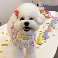 Dog Supplies Birthday Party Birthday Saliva Towel Bichon Triangle Scarf Bib Hat Saliva Towel Set Chihuahua Dog Accessories