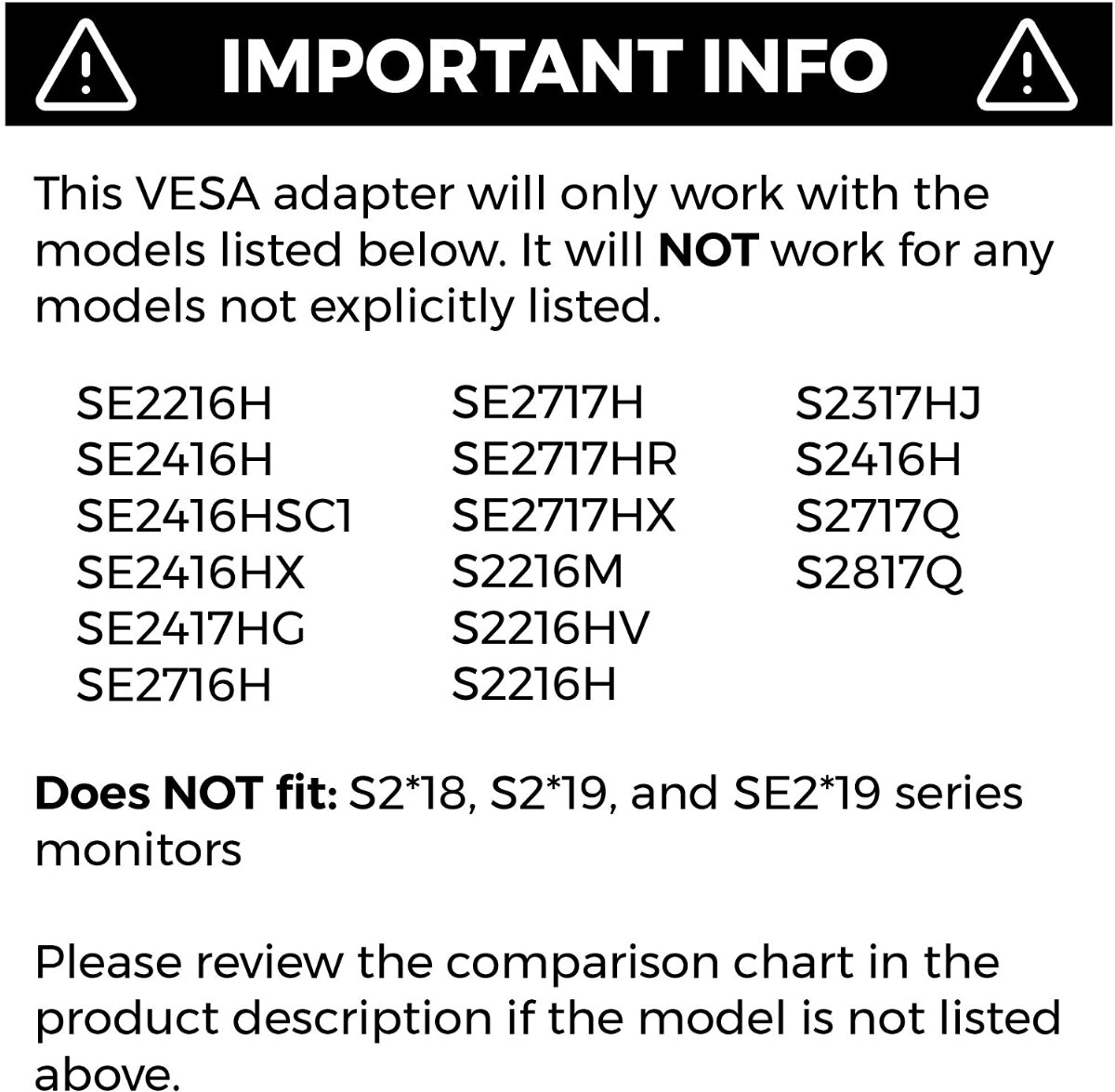 vesa mount adapter for dell s2316h