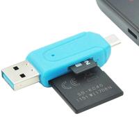 1PC สีสุ่ม2 In 1 USB 2.0 OTG Memory Card Reader Adapter Universal Micro USB TF SD Card Reader สำหรับศัพท์คอมพิวเตอร์แล็ปท็อป