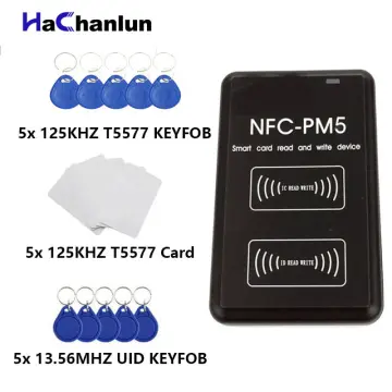 RFID Reader/Writer: Full Frequency Encryption & Decryption with 5x 125KHZ  Cards & 5x 13.56MHZ Keyfobs