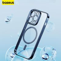 Magee8 Baseus Electroplated Magnetic Absorber Magsafe Transparent Cover Border for iPhone1213 14ProMax