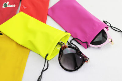 ส่งจากไทย 🇹🇭 กระเป๋าแว่นตา พกพา 1 ชิ้น กระเป๋าแว่นกันแดด กระเป๋าผ้า ใส่แว่นตา ทรงสี่เหลี่ยมผืนผ้า สีดำ มีเชือกดึง