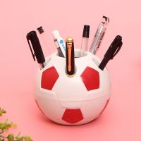 +【； Soccer Shape Tool Supplies Pen Pencil Holder Football Shape Toothbrush Holder Desktop Rack Table Home Decoration Student Gifts