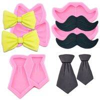 Mustache Tie Bows Soap Silicone Mold DIY Wedding Fondant Molds Cake Decorating Tools Candy Clay Resin Chocolate Gumpaste Moulds Bread Cake  Cookie Acc