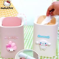 ▩ Sanrio Hello Kitty Cartoon Anime Trash Can Y2k Sweet Girl Cute Desktop Clean Trash Can My Melody Office Desk Mini Trash Can