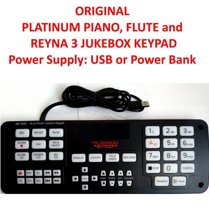 Original Platinum Jukebox Keypad for Platinum Piano, Reyna 3 and Flute