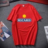 France Ricard Printed Short Sleeves Cotton Tshirts Vintage Casaul Tee Shirt Cloth Men