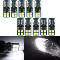 10ชิ้น T10 194 168 W5W 3030 8LED Canbus ด้านข้างลิ่มหลอดไฟสีขาวกว้าง