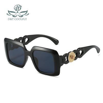 D amp;T 2022 New Fashion Square Sunglasses Women Men Luxury Brand Designer Gradients Lens Frame Golden Logo Sun Glasses Casual UV400