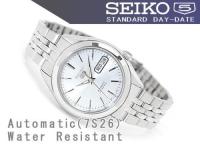 SEIKO 5 Automatic รุ่น SNKL15K1 นาฬิกาข้อมือผู้ชาย สีเงิน หน้าปัดสีขาว สายสแตนเลส -มั่นใจ ของแท้ 100% ประกันศูนย์ Seiko ไทย 1 ปี