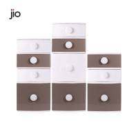 Jio ตู้ลิ้นชักพลาสติก 2-4 ชั้น หน้ากว้าง 42 ซม. สีทูโทน ขาว-น้ำตาล จัดส่งแบบประกอบพร้อมใช้งานทันที