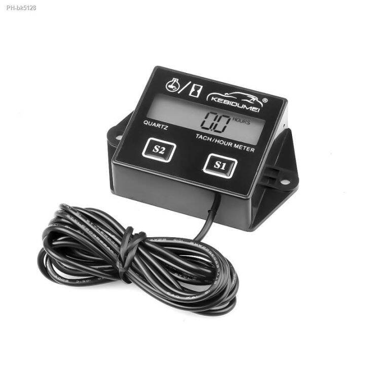 Kebidumei Digital LCD Display Tachometer Hour Meter Spark Plugs 2 amp;4 Stroke Engine RPM Tacho