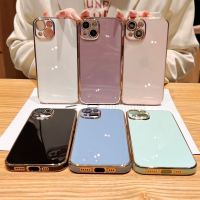 พร้อมส่งจากไทย เร็ว1-2วัน Case เคสโทรศัพท์ Oppo Reno8T Reno7z Reno8z A96(5g) A17/A17K A92020 A52020 A53 A16 A15/A15s A57(4g) A77S A57(5g)A77(5g) A5s/A12 F9/A7 ขอบทอง TPU นิ่ม