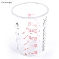 shounagui 10pcs 600ml พลาสติกผสมถ้วยผสมหม้อสีผสมถ้วยปรับเทียบ