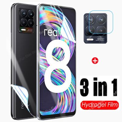 ฟิล์มไฮโดรเจล3 In 1สำหรับ Oppo Realme 8ปกป้องหน้าจอแอมป์; เลนส์กล้องถ่ายรูป Real Me Pro ป้องกัน8Pro ไม่ใช่กระจก