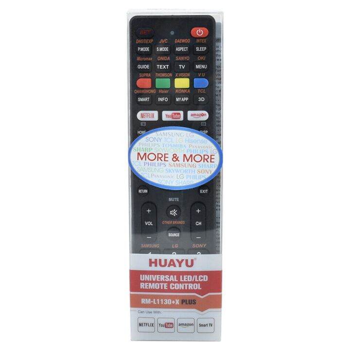 New HUAYU L1130+X PLUS Universal All Brands LCD IR TV Remote Control RM ...