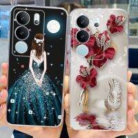 ผ้าหุ้มหลังทาสีรูปเด็กผู้หญิงลายผีเสื้อ TPU เคสมือถือซิลิโคนนิ่ม S17สำหรับ VivoS17 Pro S 17 T เคสใส่โทรศัพท์สำหรับ Vivo