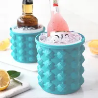 Ice Cube Maker Silicone Bucket with Lids Silicon Cylinder Ice Trays for Party Bar Frozen Beer Whiskey Cocktail Beverages