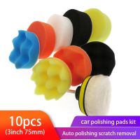 11Pcs/Set 3inch Car Polishing Disc Self-Adhesive Buffing Waxing Sponge Wool Wheel Polishing Pad For Car Polisher Drill Adapter